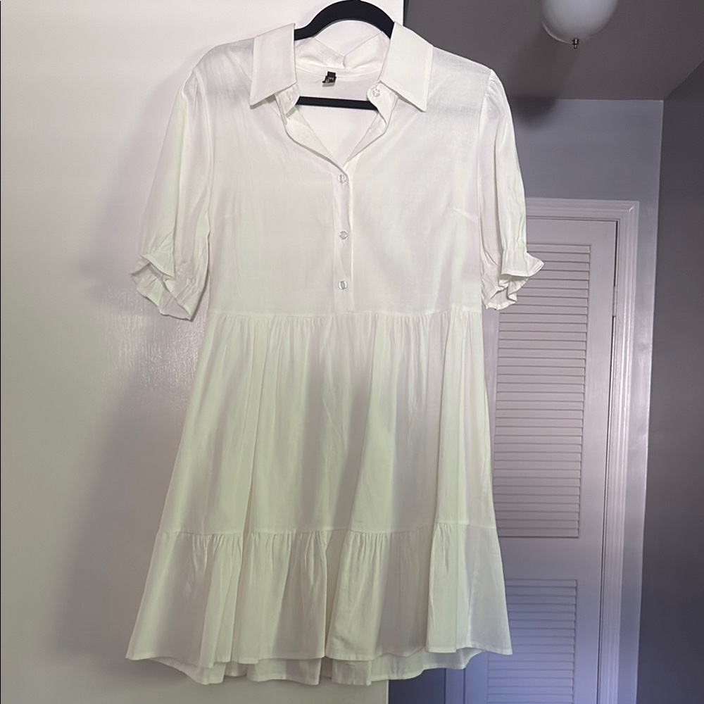 Roy Lamp White Midi Dress